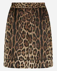 Dolce & Gabbana Shorts In Seta - Donna Pantaloni E Shorts Stampa Animalier Cotone Leo