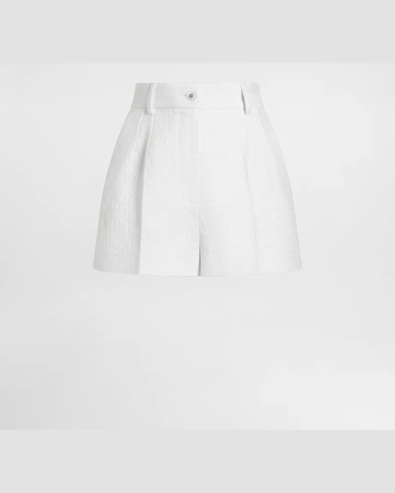 Dolce & Gabbana Shorts In Stuoia Stretch - Donna Pantaloni E Shorts Bianco Bianco