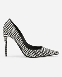 Dolce & Gabbana Décolleté In Tessuto Pied De Poule - Donna Décolleté E Slingback Nero Bianco