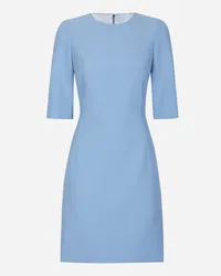 Dolce & Gabbana Abito Midi A Clessidra In Crêpe Di Lana - Donna Abiti Azzurro Azzurro