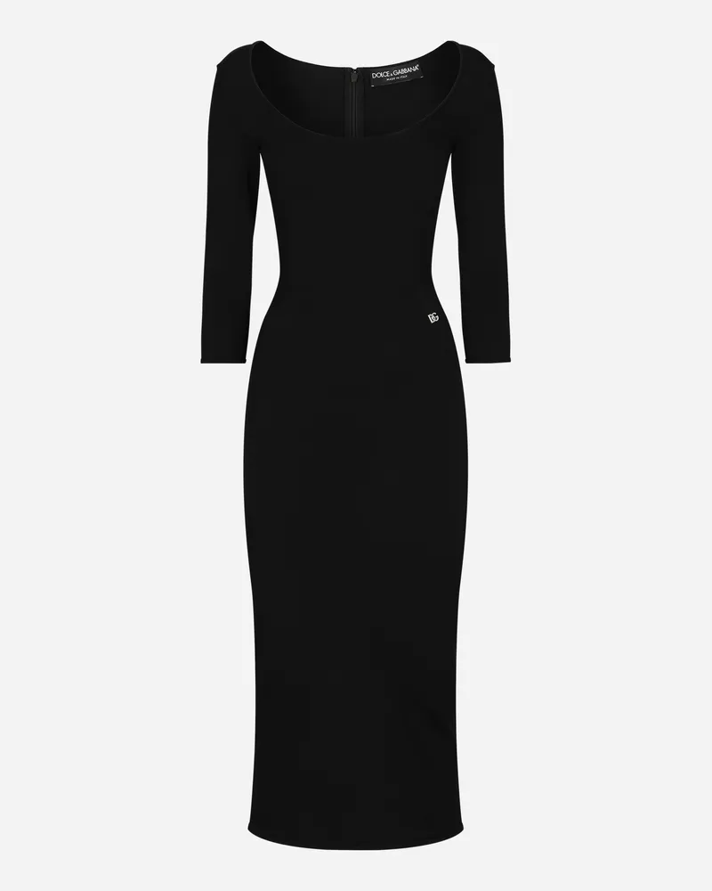 Dolce & Gabbana Abito Longuette In Maglia Di Viscosa - Donna Abiti Nero Nero