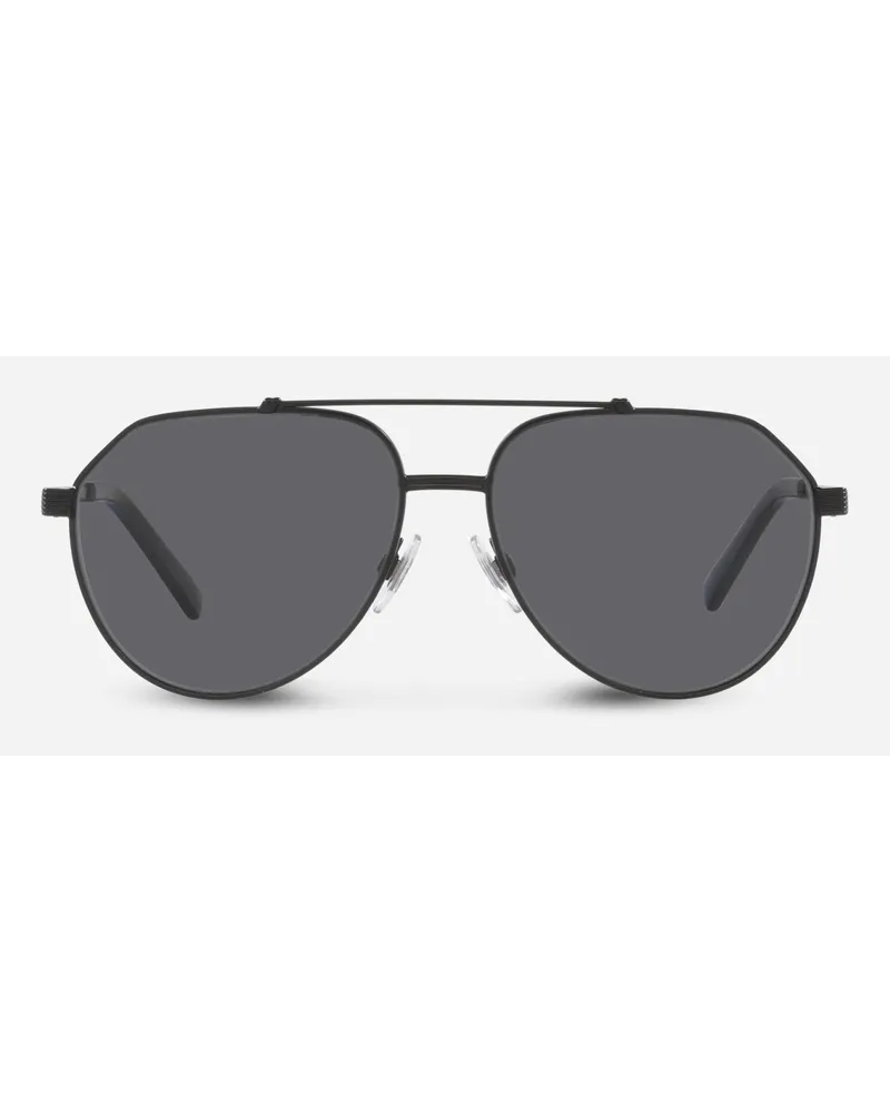 Dolce & Gabbana Gros Grain Sunglasses - Uomo Occhiali Da Sole Nero Opaco Generic