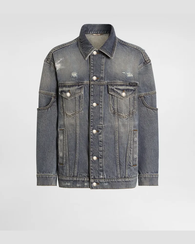 Dolce & Gabbana Giubbotto In Denim - Donna Denim Multicolore Variante