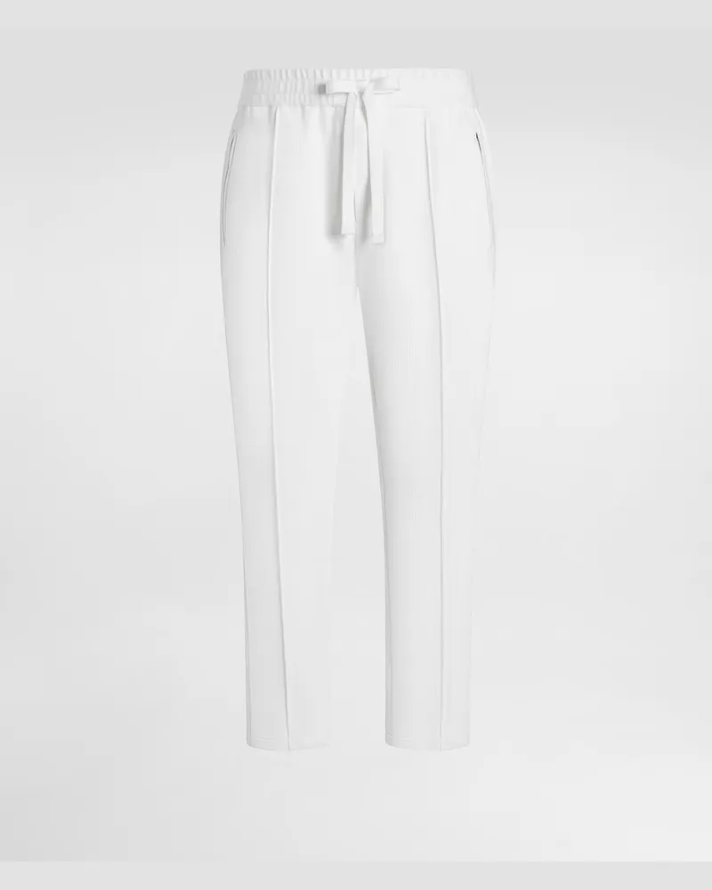 Dolce & Gabbana Pantalone Jogging In Jersey - Uomo Pantaloni E Shorts Bianco Bianco
