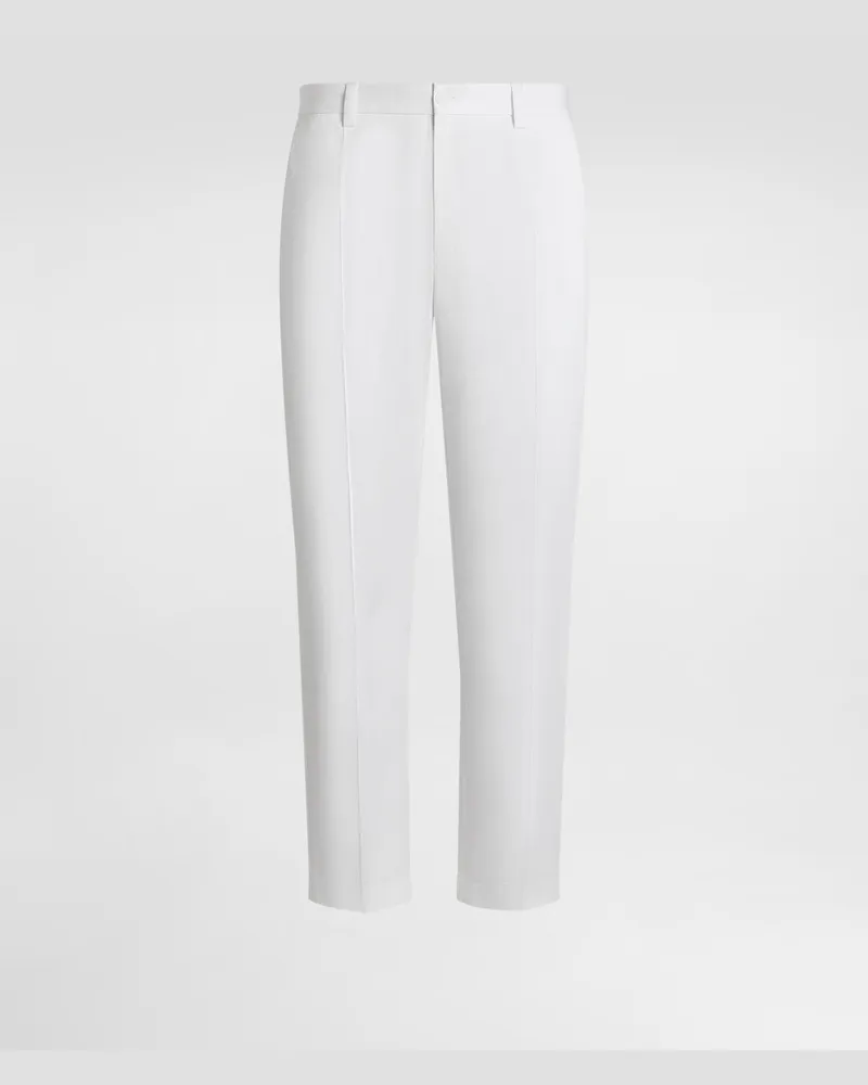 Dolce & Gabbana Pantaloni In Gabardina Di Cotone - Uomo Pantaloni E Shorts Bianco Bianco