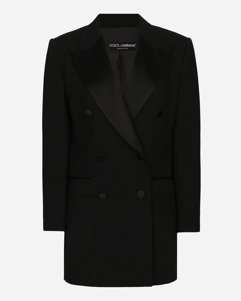 Dolce & Gabbana Giacca Doppiopetto In Tela Di Lana - Donna Giacche E Blazer Nero Lana Nero