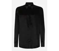 Camicia Martini In Raso Di Seta - Uomo Camicie Nero Seta