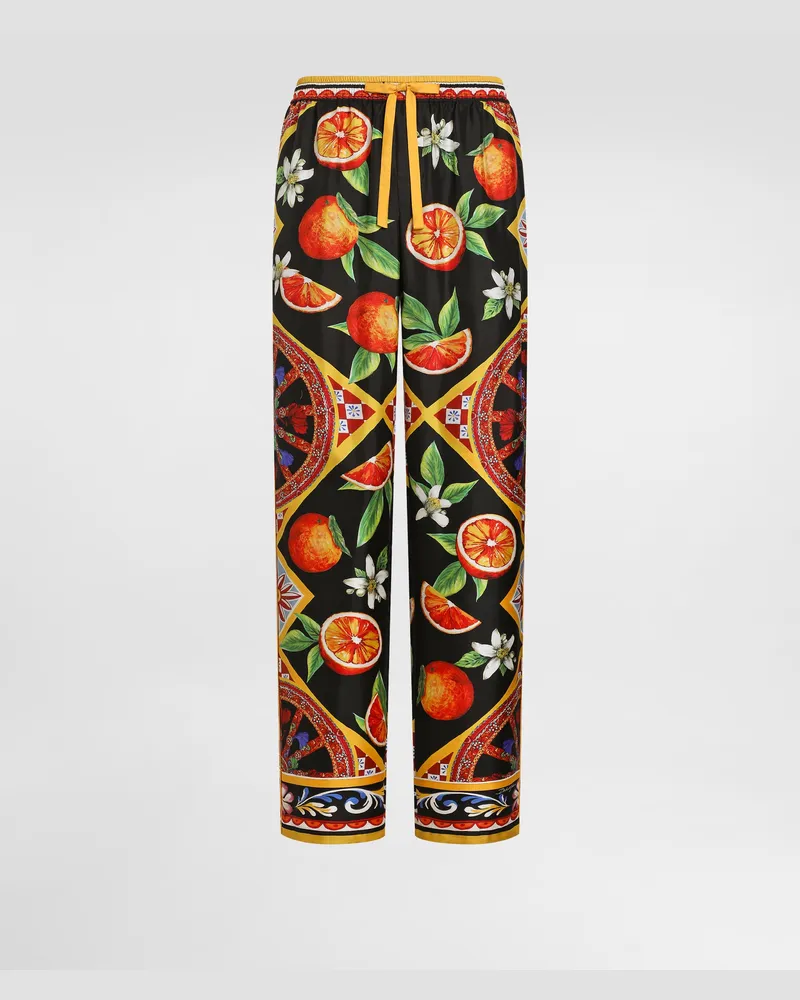 Dolce & Gabbana Pantaloni Vanity In Twill Stampa Carretto - Uomo Pantaloni E Shorts Multicolore Multicolore