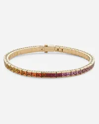 Dolce & Gabbana Bracciale Tennis In Oro Giallo 18kt Con Zaffiri Multicolor - Donna Bracciali Oro Oro Oro