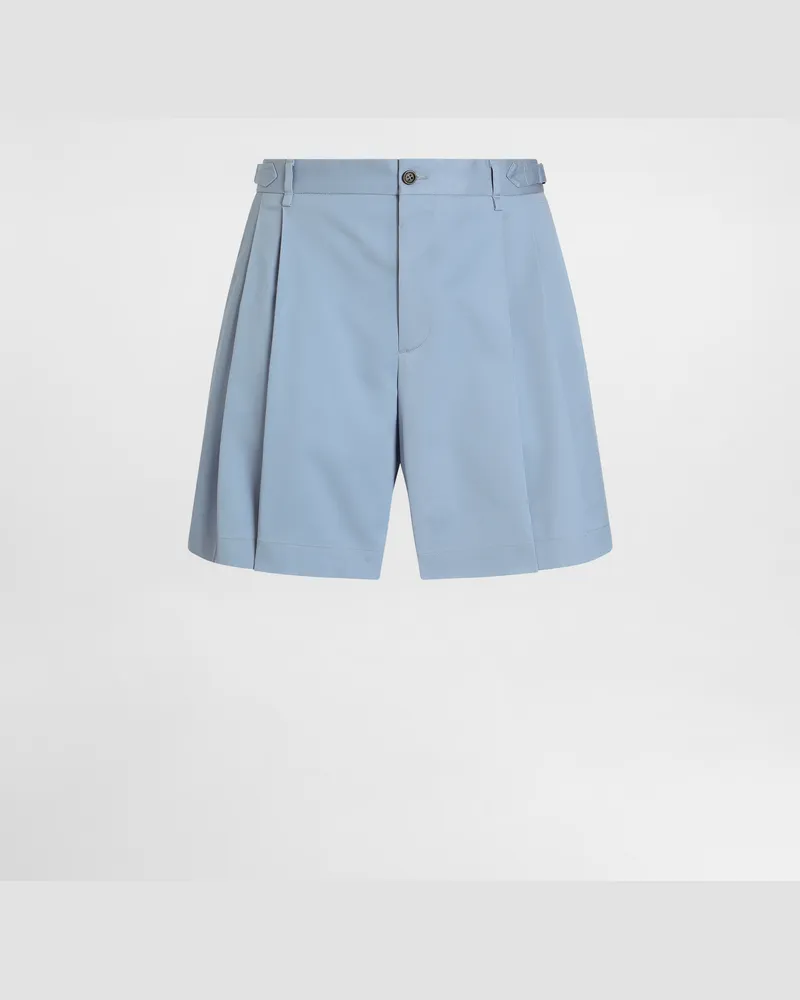 Dolce & Gabbana Bermuda In Cotone - Uomo Pantaloni E Shorts Azzurro Cotone Azzurro