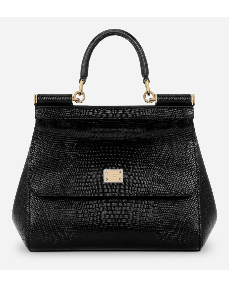 Dolce & Gabbana Borsa A Mano Sicily Media - Donna Borse A Mano Nero Pelle Nero