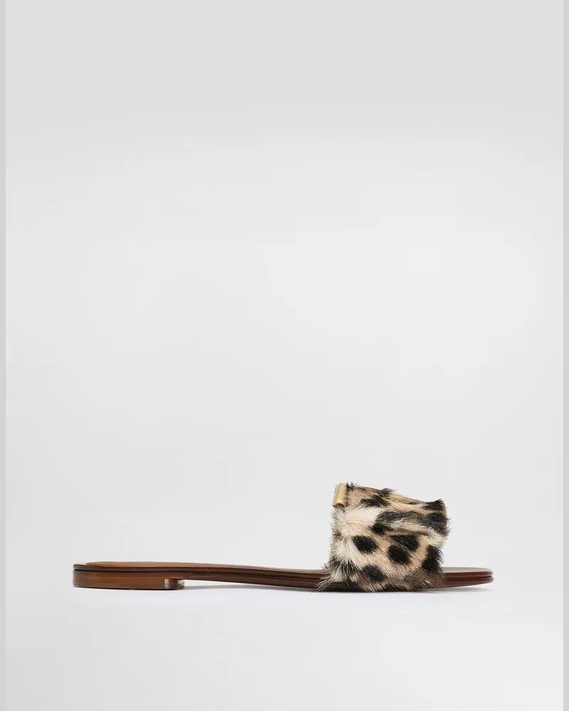 Dolce & Gabbana Ciabatta Flat Stampa Leopardo - Donna Slide E Mule Stampa Stampa