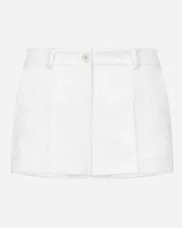 Dolce & Gabbana Shorts In Broccato - Donna Pantaloni E Shorts Bianco Bianco