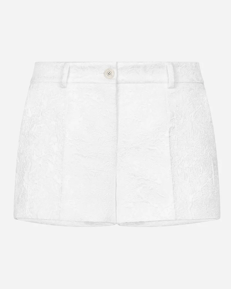 Dolce & Gabbana Shorts In Broccato - Donna Pantaloni E Shorts Bianco Bianco