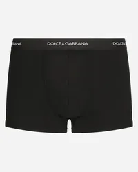 Dolce & Gabbana Boxer In Cotone A Costine - Uomo Intimo E Loungewear Nero Cotone Nero