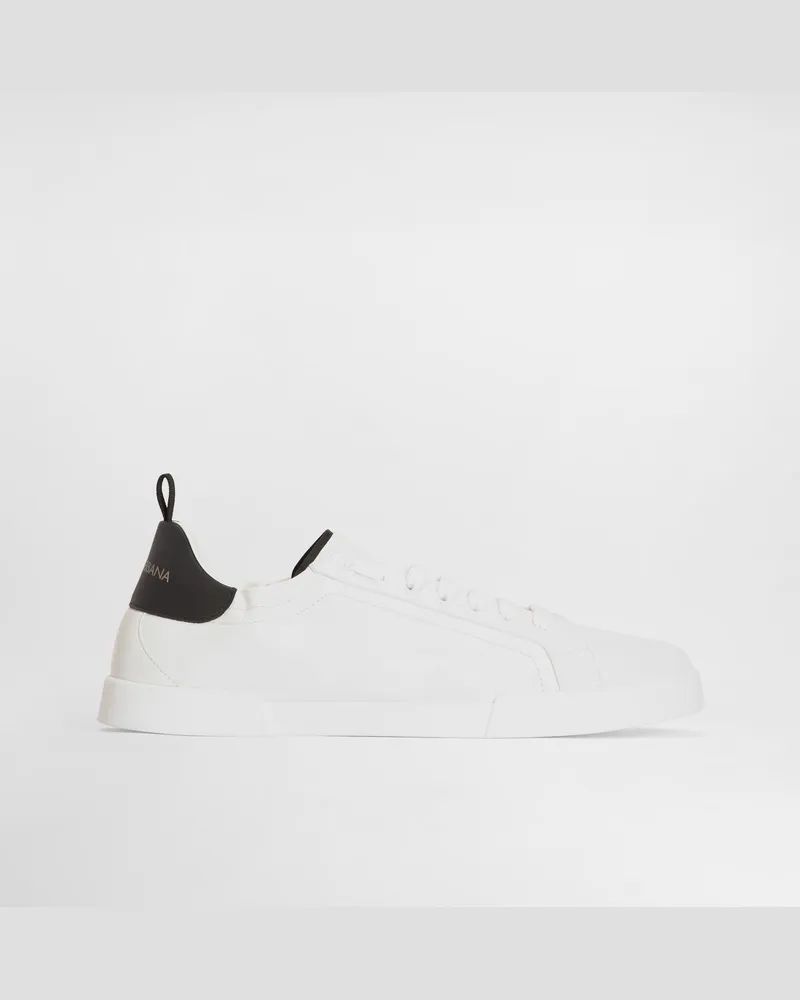 Dolce & Gabbana Sneaker Portofino In Pelle Di Vitello - Uomo Sneaker Nero Bianco