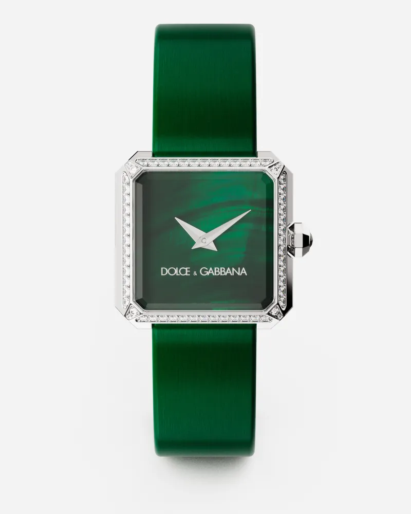 Dolce & Gabbana Sofia Steel Watch With Colorless Diamonds - Donna Orologi Verde Verde