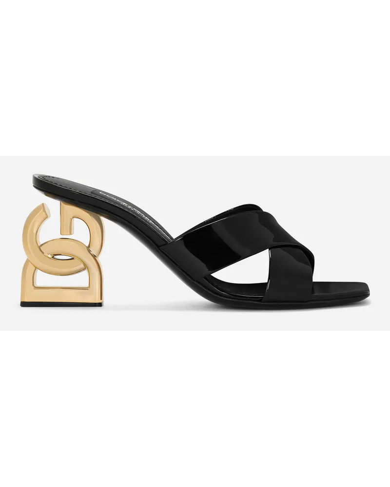 Dolce & Gabbana Patent Leather 3.5 Mules - Donna Slide E Mule Nero Pelle Nero