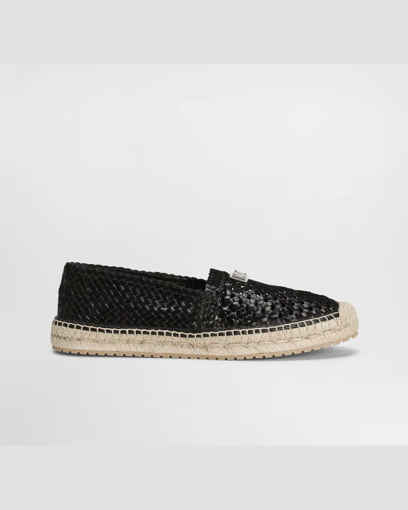Dolce & Gabbana Espadrilla In Pelle Di Vitello - Uomo Sandali E Slide Nero Nero