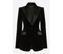 Dolce & Gabbana Giacca Turlington Tuxedo Monopetto In Velluto - Donna Giacche Nero Nero