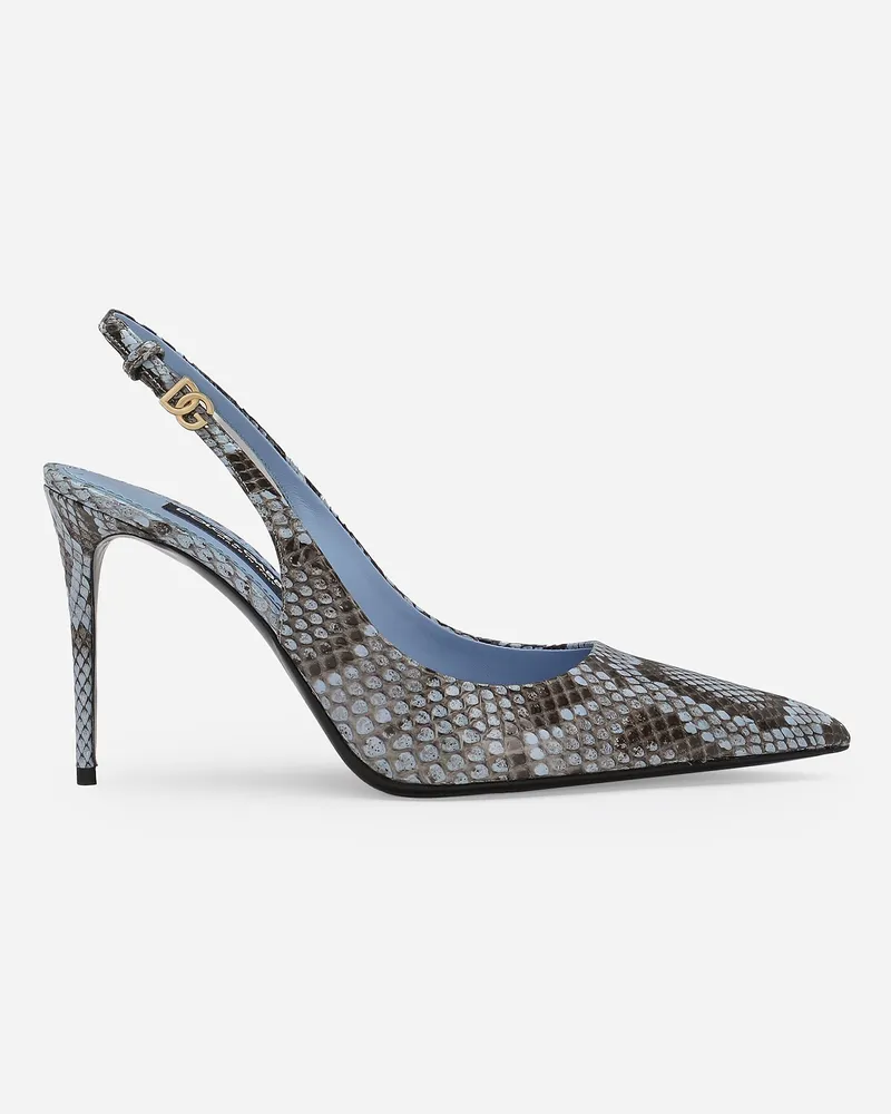 Dolce & Gabbana Slingback In Pitone - Donna Décolleté E Slingback Celeste Celeste