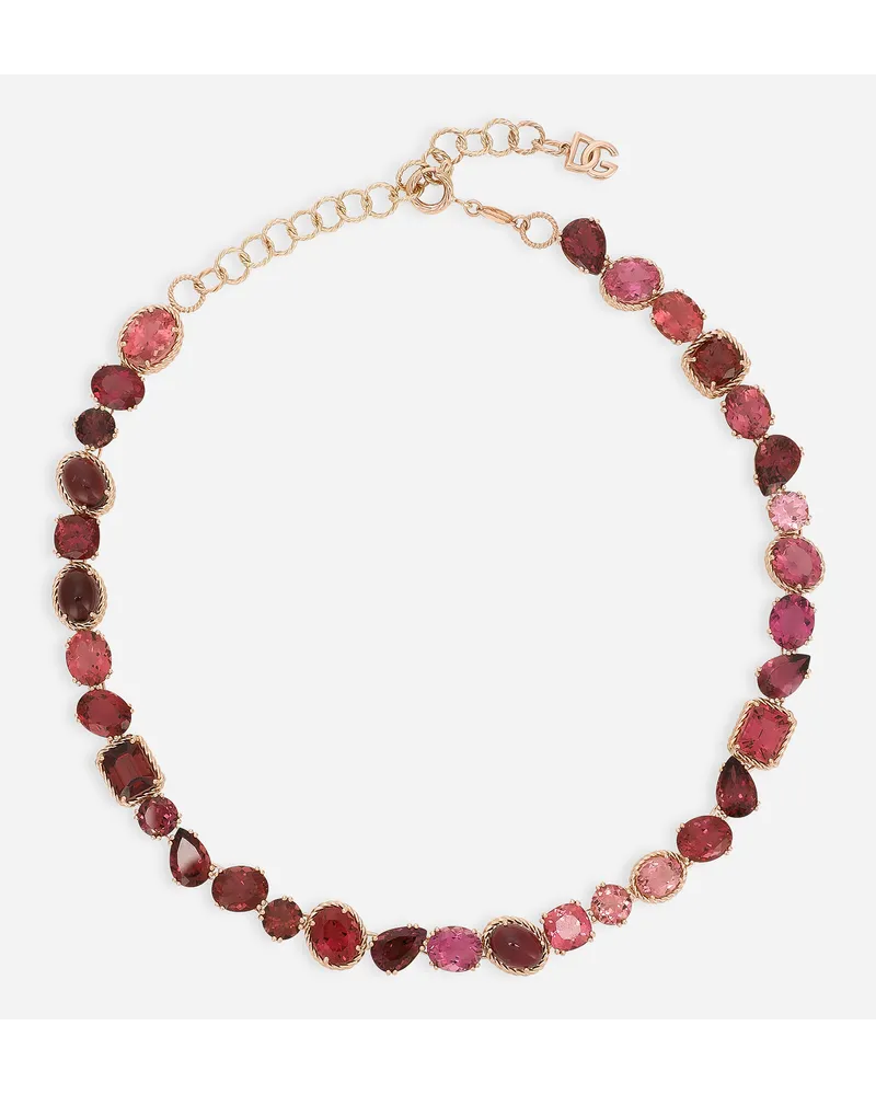 Dolce & Gabbana Collana Anna In Oro Rosso 18kt Con Tormalina - Donna Collane Rosso Oro Rosso