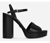 Calfskin Platform Sandals - Donna Sandali E Zeppe Nero Pelle