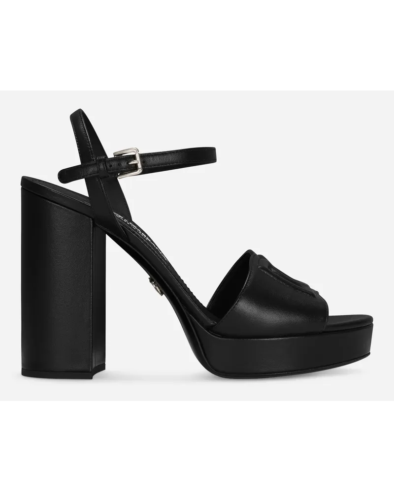 Dolce & Gabbana Calfskin Platform Sandals - Donna Sandali E Zeppe Nero Pelle Nero