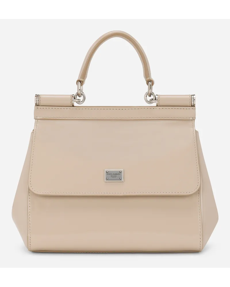 Dolce & Gabbana Borsa A Mano Sicily Media - Donna Borse A Mano Beige Pelle Cappuccino