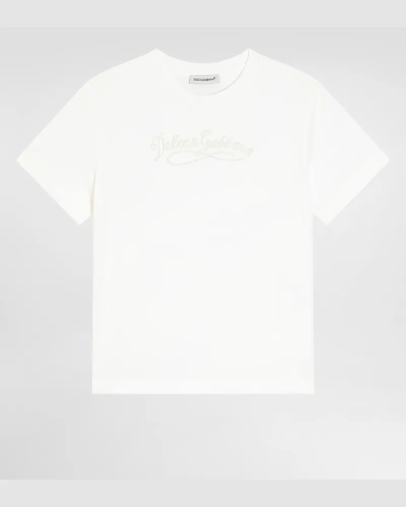 Dolce & Gabbana T-shirt In Jersey Con Ricamo - Donna Collection Bianco Bianco