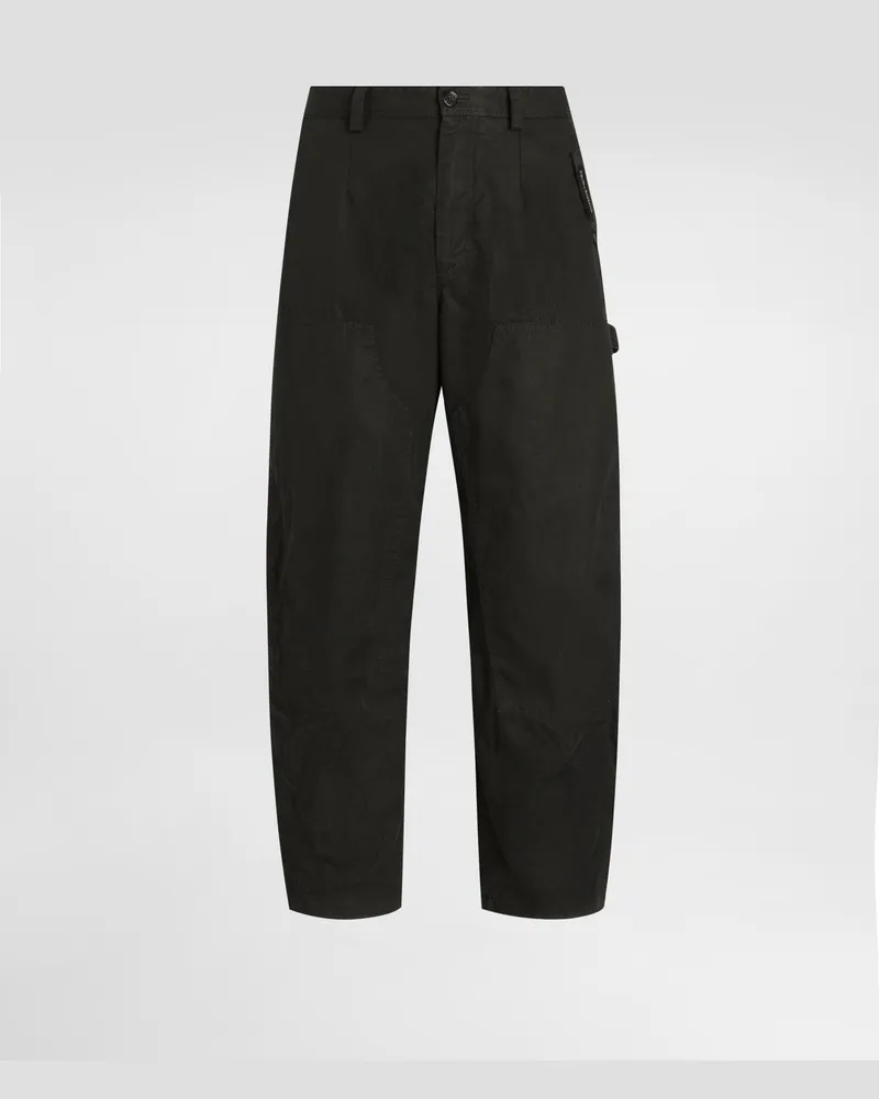 Dolce & Gabbana Pantaloni In Cotone Tecnico - Uomo Pantaloni E Shorts Nero Nero