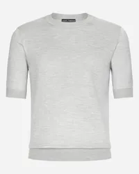 Dolce & Gabbana Maglia Girocollo In Seta - Uomo Maglieria Grigio Grigio