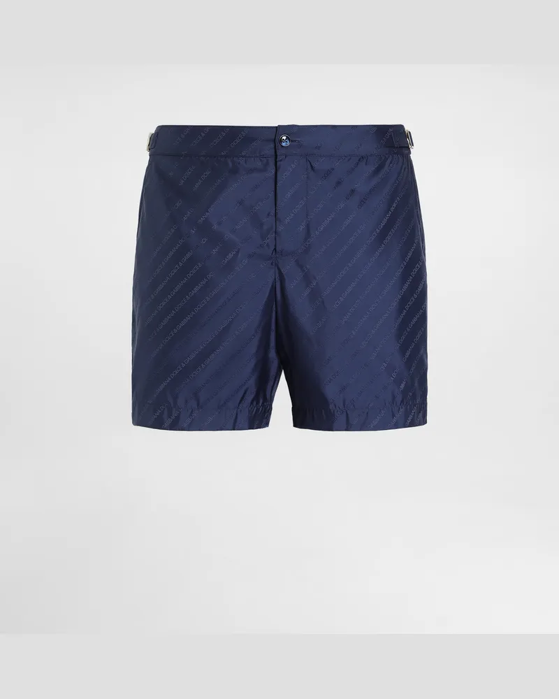Dolce & Gabbana Boxer Da Mare In Jacquard Logato - Uomo Beachwear 