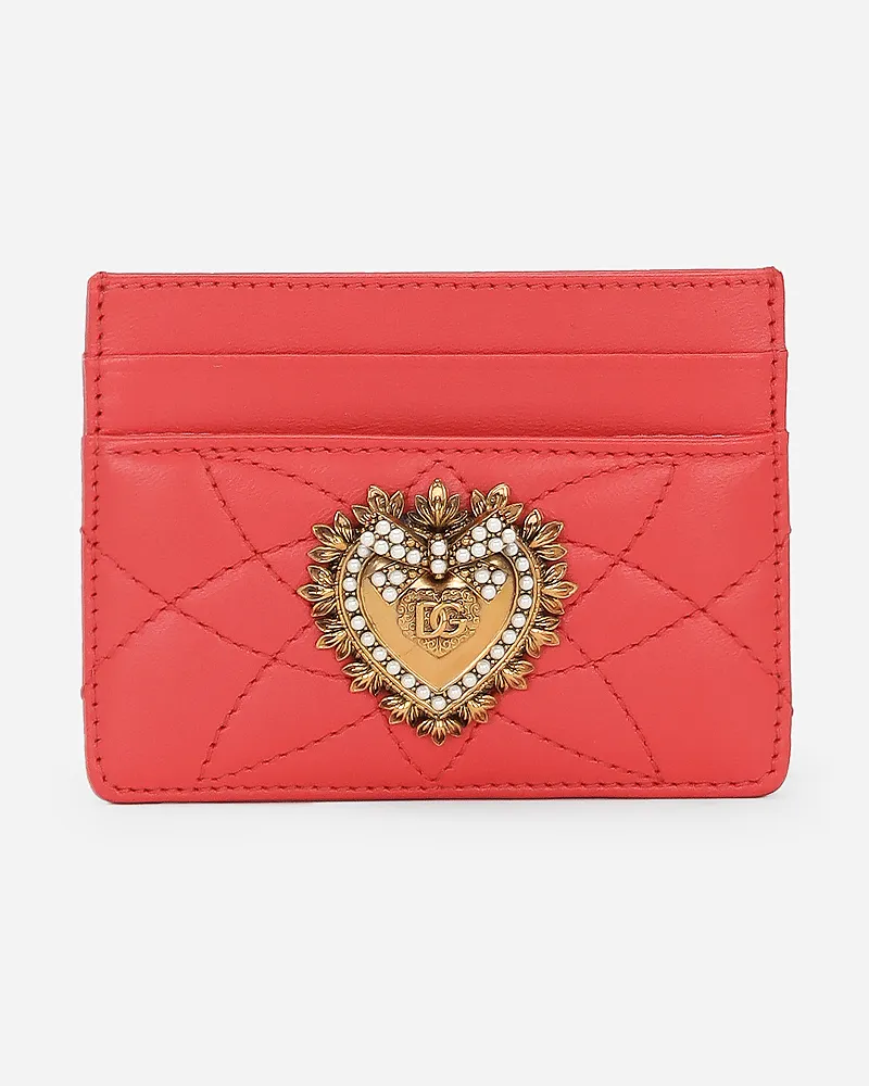Dolce & Gabbana Portacarte Devotion - Donna Portafogli E Piccola Pelletteria Arancione Pelle Arancione