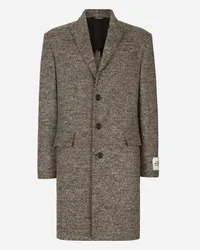 Dolce & Gabbana Cappotto Monopetto In Lana Diagonale Melange - Uomo Cappotti E Giubbotti Multicolore Tessuto Variante