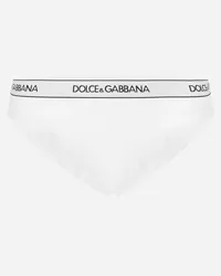 Dolce & Gabbana Jersey Brazilian Briefs With Branded Elastic - Donna Intimo Bianco Bianco