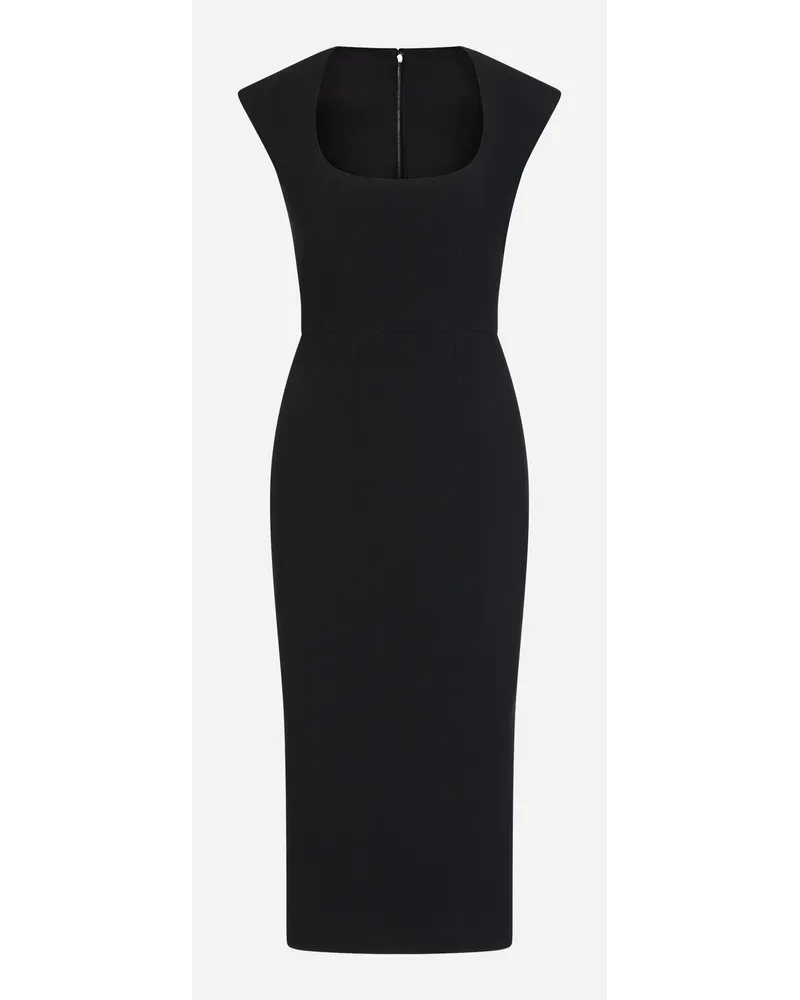Dolce & Gabbana Longuette Dress In Cady - Donna Abiti Nero Nero