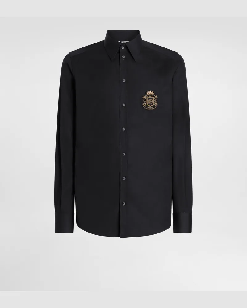 Dolce & Gabbana Camicia Martini In Cotone - Uomo Camicie Nero Nero