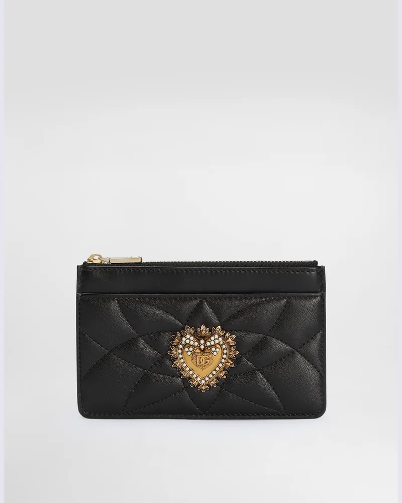 Dolce & Gabbana Portacarte Devotion Medio - Donna Portafogli E Piccola Pelletteria Nero Pelle Nero
