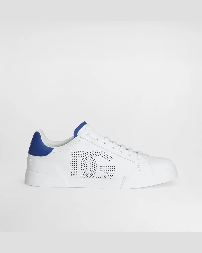 Dolce & Gabbana Sneaker Strobel Portofino Light In Pelle Di Vitello Nappato - Uomo Sneaker Blu Bianco