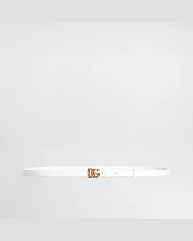 Dolce & Gabbana Cintura In Pelle Di Vitello - Donna Cinture Bianco Pelle Bianco