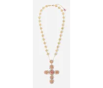 Pizzo Necklace In Yellow 18kt Gold With Pink Tourmalines - Donna Collane Oro