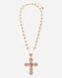 Dolce & Gabbana Pizzo Necklace In Yellow 18kt Gold With Pink Tourmalines - Donna Collane Oro Oro