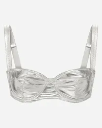 Dolce & Gabbana Reggiseno Balconcino In Jersey Stretch Spalmato - Donna Intimo Argento Argento