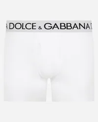 Dolce & Gabbana Boxer Lungo Cotone Bielastico - Uomo Intimo E Loungewear Bianco Cotone Bianco