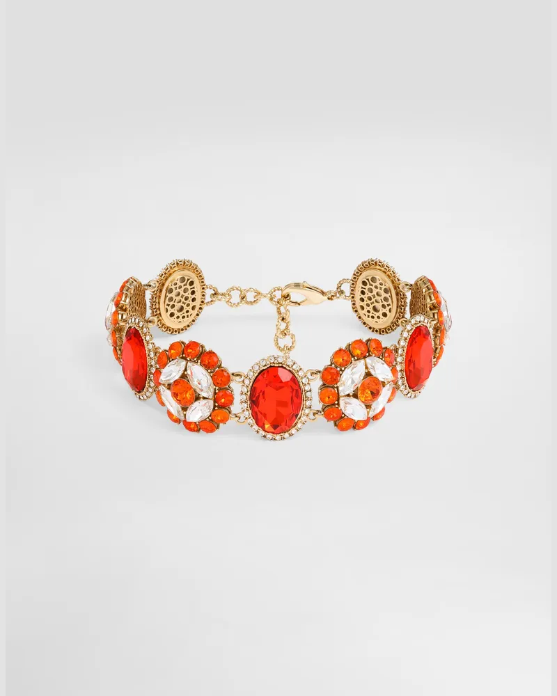 Dolce & Gabbana Collana Choker Con Strass - Donna Bijoux Oro Metallo Oro