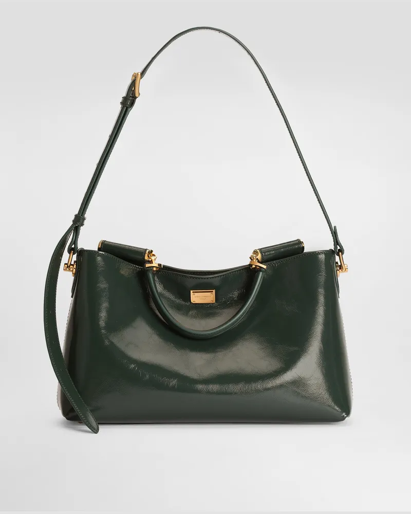 Dolce & Gabbana Borsa A Mano Vittoria Media In Pelle Di Vitello - Donna Borse A Spalla E Tracolla Verde Foresta