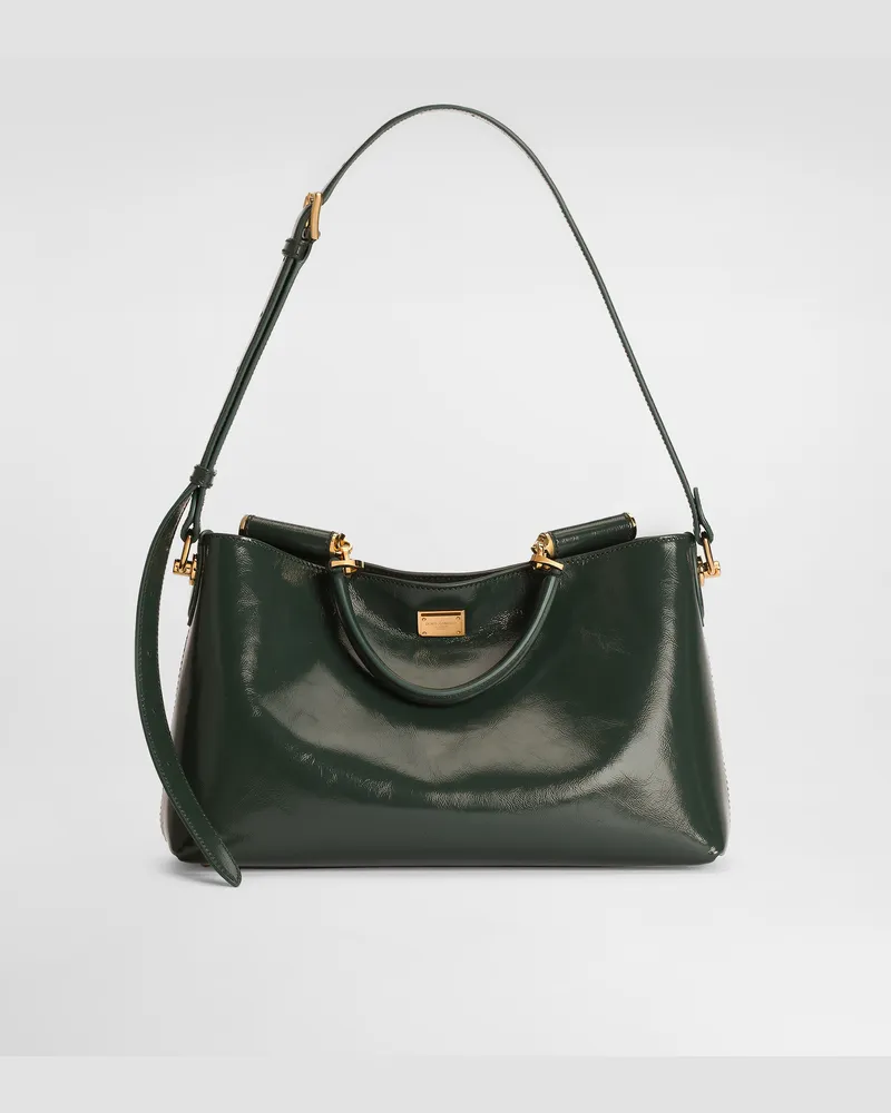 Dolce & Gabbana Borsa A Mano Vittoria Media In Pelle Di Vitello - Donna Borse A Spalla E Tracolla Verde Foresta