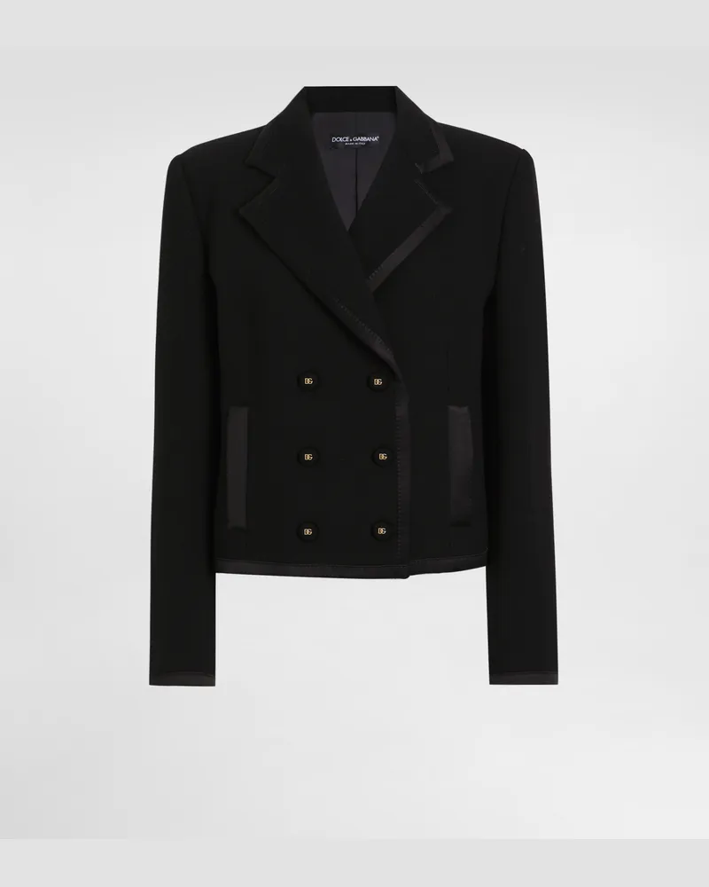 Dolce & Gabbana Giacca Corta Doppiopetto In Crêpe Di Lana - Donna Giacche E Blazer Nero Nero