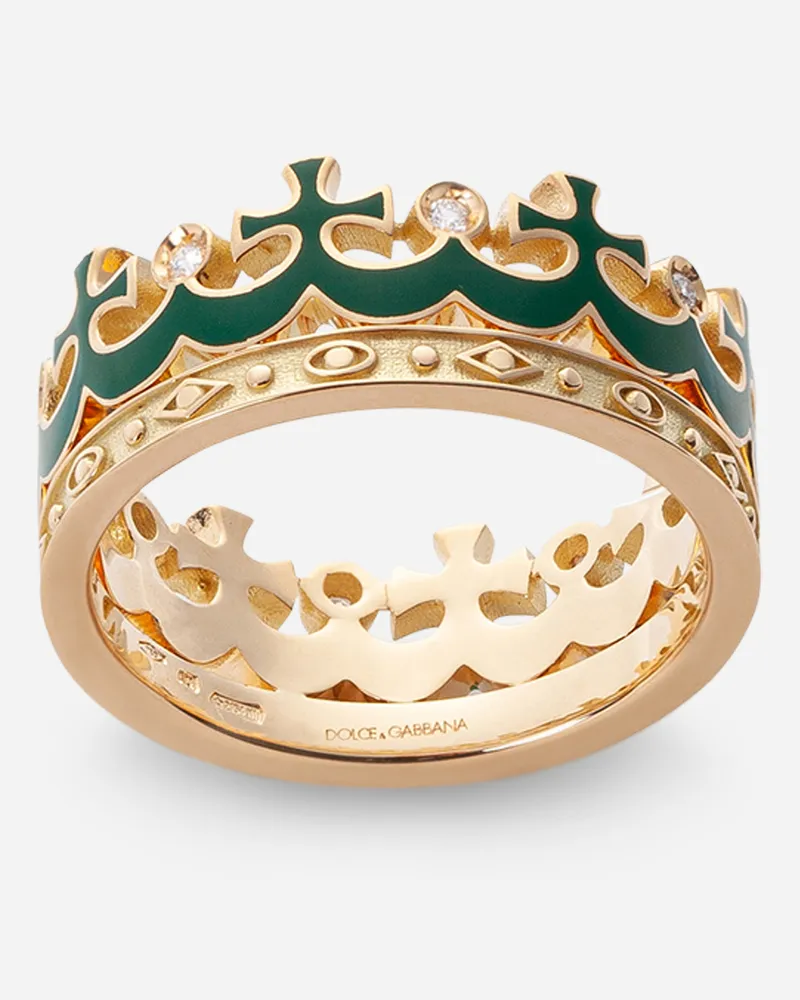 Dolce & Gabbana Anello Royal Oro Giallo 18 Carati E Diamanti - Uomo Anelli Oro Oro